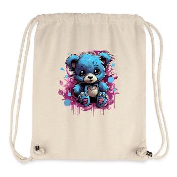 Blue Cuddly Bear Graffiti Pop - Stanley/Stella Recycled Gym Bag - natural - Front