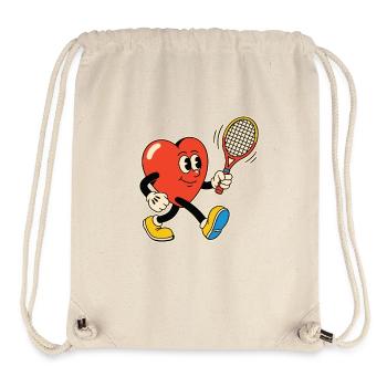 Herz Tennisheld Clipart - Stanley/Stella recycelter Gym Bag - Naturweiß - Vorne