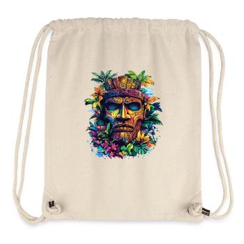 Tiki Tropenmaske Neonfarben - Stanley/Stella recycelter Gym Bag - Naturweiß - Vorne