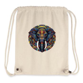 Colorful Elephant Mandala - Stanley/Stella Recycled Gym Bag - natural - Front