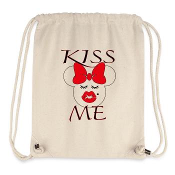 Kiss Me – Cute Red Bow Love Design - Stanley/Stella Recycled Gym Bag - natural - Front