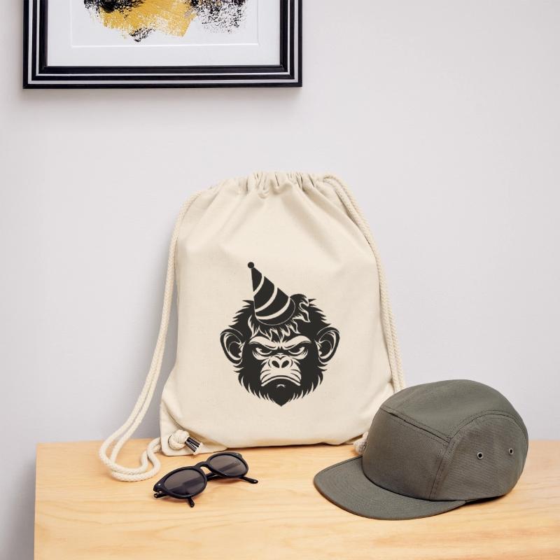 Capricious monkey with party hat Stanley/Stella Recycled Gym Bag