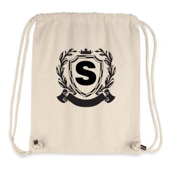 Nobility Monogram Coat of Arms with Shield Crown Letter S - Stanley/Stella Recycled Gym Bag - natural - Front