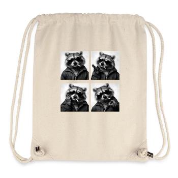Raccoon Noir Quadruple: Sunglasses Cigarette - Stanley/Stella Recycled Gym Bag - natural - Front