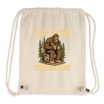 Champion du bouchon des toilettes Bigfoot Humour dans la salle de bain - Sac à cordon recyclé Stanley/Stella - blanc naturel - Devant
