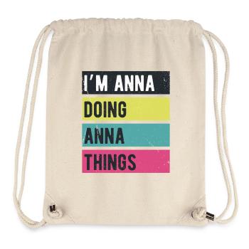 I’m Anna Doing Anna Things Retro Colors - Stanley/Stella Recycled Gym Bag - natural - Front