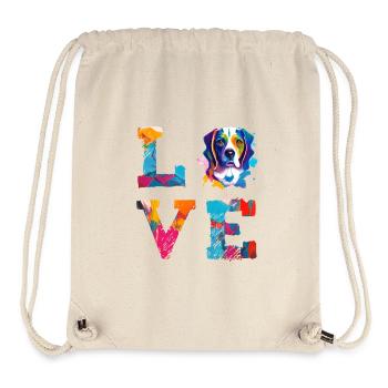 Beagle Love buntes Pop-Art-Hundedesign - Stanley/Stella recycelter Gym Bag - Naturweiß - Vorne