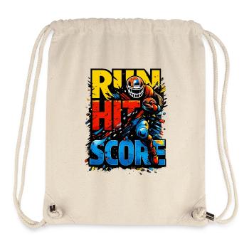 Run Hit Score | American Football Design - Stanley/Stella recycelter Gym Bag - Naturweiß - Vorne