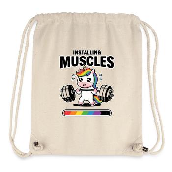Installing Muscles Cute Unicorn Gym Humor - Stanley/Stella Recycled Gym Bag - natural - Front