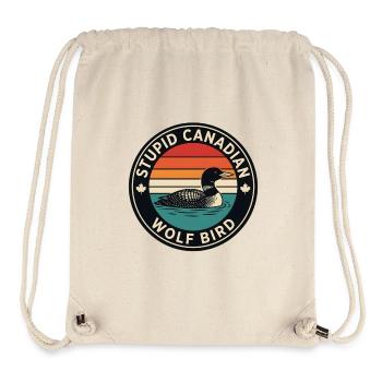 Funny Canadian Loon Wolf Bird Retro Sunset - Stanley/Stella Recycled Gym Bag - natural - Front