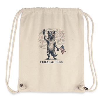 Wilde und freie Hyäne – Lustiges patriotisches Vid - Stanley/Stella recycelter Gym Bag - Naturweiß - Vorne