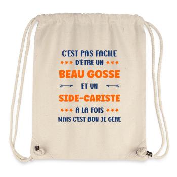 Beau gosse et sidecariste à la fois - Sac à cordon recyclé Stanley/Stella - blanc naturel - Devant