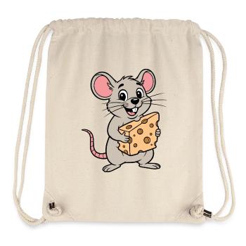 Cheeky Mouse Cartoon mit Käse - Stanley/Stella recycelter Gym Bag - Naturweiß - Vorne