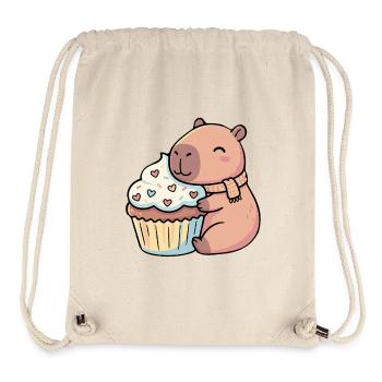 Capybara hugging cupcake cute motif - Stanley/Stella Recycled Gym Bag - natural - Front