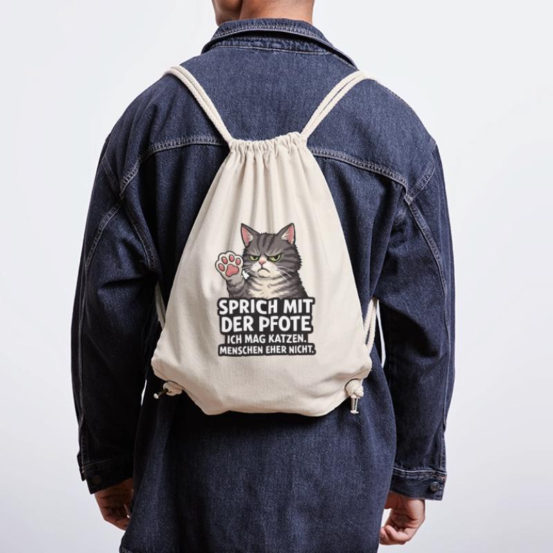 Sprich mit der Pfote – Grumpy Katze Stanley/Stella recycelter Gym Bag