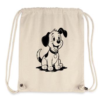 Ami chiot joyeux - Sac à cordon recyclé Stanley/Stella - blanc naturel - Devant