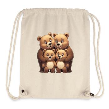 Bärenfamilie Cartoon Herz - Stanley/Stella recycelter Gym Bag - Naturweiß - Vorne