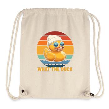 What The Duck? Humor Rubber Gummiente Yellow - Stanley/Stella recycelter Gym Bag - Naturweiß - Vorne