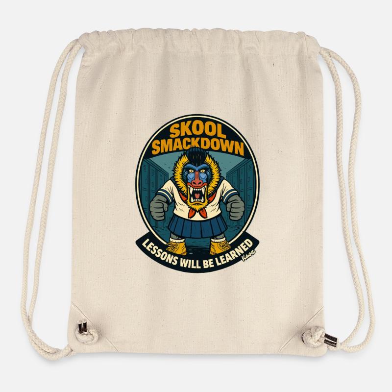 Schule Smackdown Primaten Affe Mandrill - Stanley/Stella recycelter Gym Bag - Naturweiß