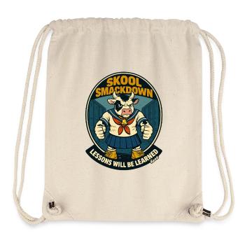 Kuh showdown in Schule  - Stanley/Stella recycelter Gym Bag - Naturweiß - Vorne