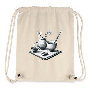 Art du thé dans un contexte zen - Sac à cordon recyclé Stanley/Stella - blanc naturel - Devant