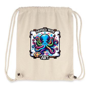 Kunst-Oktopus mit Farbflecken - Stanley/Stella recycelter Gym Bag - Naturweiß - Vorne