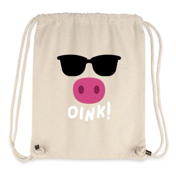 Oink Schweinchen Niedlich Kostüm Design - Stanley/Stella recycelter Gym Bag - Naturweiß - Vorne