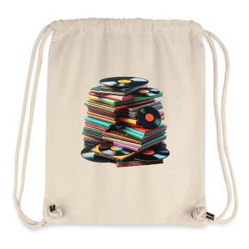 Schallplatten-Turm in Farben - Stanley/Stella recycelter Gym Bag - Naturweiß - Vorne