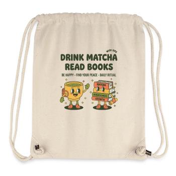 Drink Matcha Read Books Matcha Tea Lover Reading - Stanley/Stella recycelter Gym Bag - Naturweiß - Vorne