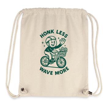 Honk less horn, wave more | Bicycle - Stanley/Stella Recycled Gym Bag - natural - Front