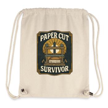 Paper Cut Survivor | Bookbinder Humor - Stanley/Stella Recycled Gym Bag - natural - Front