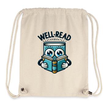 Illustration de héros de livre bien lu - Sac à cordon recyclé Stanley/Stella - blanc naturel - Devant