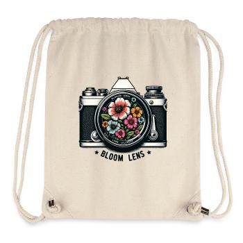 Motifs floraux rétro Flower Lens - Sac à cordon recyclé Stanley/Stella - blanc naturel - Devant
