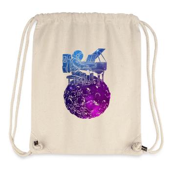 Pianiste cosmique dans l’espace stellaire - Sac à cordon recyclé Stanley/Stella - blanc naturel - Devant