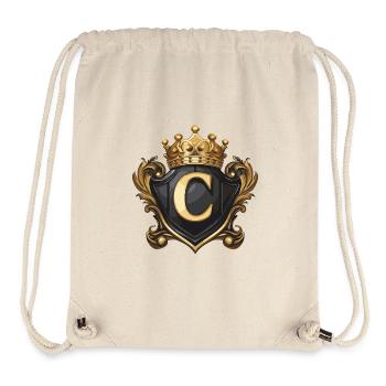 C Letter Name Crown - Stanley/Stella Recycled Gym Bag - natural - Front