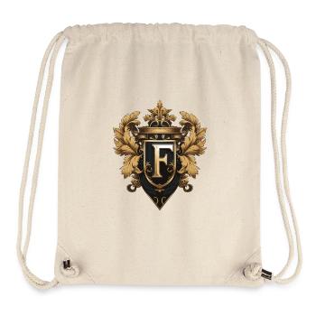 F Letter Name Crown - Stanley/Stella Recycled Gym Bag - natural - Front