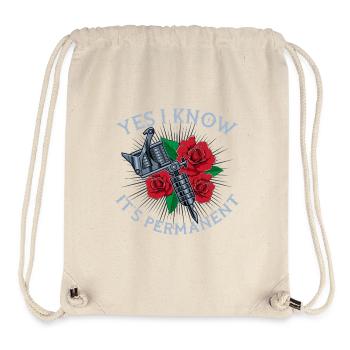 Yes I Know It’s Permanent Tattoo Rose Design - Sac à cordon recyclé Stanley/Stella - blanc naturel - Devant