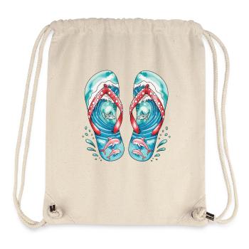Flip Flop Summer Shirt with Dolphins - Stanley/Stella Recycled Gym Bag - natural - Front