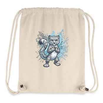 Schneeleopard Jungtier Splash - Stanley/Stella recycelter Gym Bag - Naturweiß - Vorne