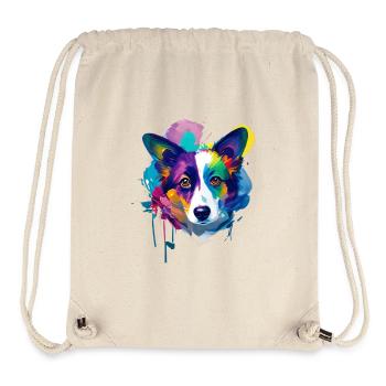 Cardigan Walisischer Corgi Lebendige Ölmalerei Kunst - Stanley/Stella recycelter Gym Bag - Naturweiß - Vorne