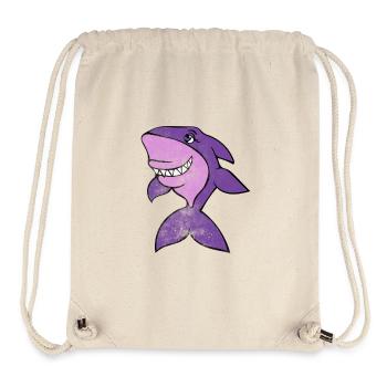 Lebhaftes lila Hai-Lächeln - Stanley/Stella recycelter Gym Bag - Naturweiß - Vorne