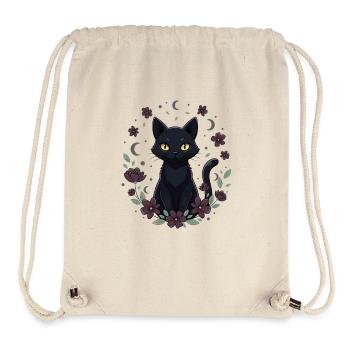 Mondnachtkatze Blumenkreis - Stanley/Stella recycelter Gym Bag - Naturweiß - Vorne