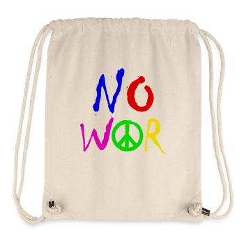 PAS DE GUERRE – Déclaration pour la paix contre la guerre - Sac à cordon recyclé Stanley/Stella - blanc naturel - Devant