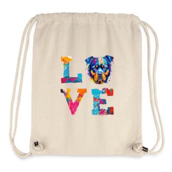Rottweiler LOVE Dog Pop Art Colourful Portrait - Stanley/Stella Recycled Gym Bag - natural - Front