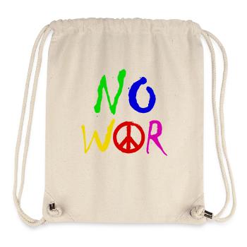 PAS DE GUERRE – Déclaration pour la paix contre la guerre - Sac à cordon recyclé Stanley/Stella - blanc naturel - Devant