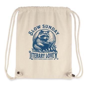 Slow Sunday Raccoon – Literarischer Liebhaber - Stanley/Stella recycelter Gym Bag - Naturweiß - Vorne