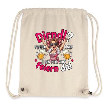 Trachten T-Shirt Damen Trachtenshirt Dirndl Ersatz - Stanley/Stella recycelter Gym Bag - Naturweiß - Vorne