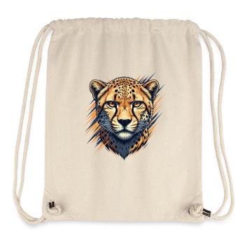 Style Pinceau Néon Tête de Guépard - Sac à cordon recyclé Stanley/Stella - blanc naturel - Devant