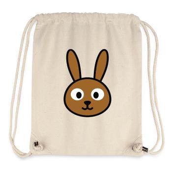 Tête de lapin minimaliste – Animal mignon - Sac à cordon recyclé Stanley/Stella - blanc naturel - Devant