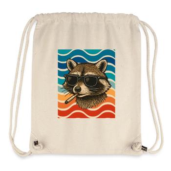 Raccoon with sunglasses Surfwelten - Stanley/Stella Recycled Gym Bag - natural - Front